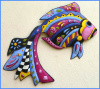 Painted Metal Tropical Fish Wall Hanging, Beach Decor, Poolside Decor -15" x 24"